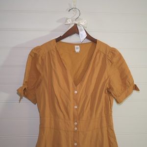Gap Mustard Yellow Linen Dress